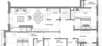 Résidence luxueusement équipée de 130 m² au troisième étage