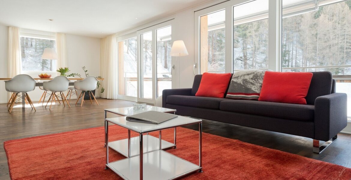 Cet appartement est l'un des deux plus grands du chalet, ave