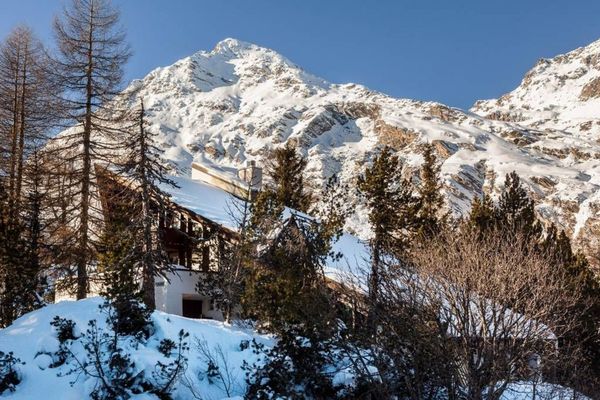 Mountain chalet in village of Maloja St. Moritz